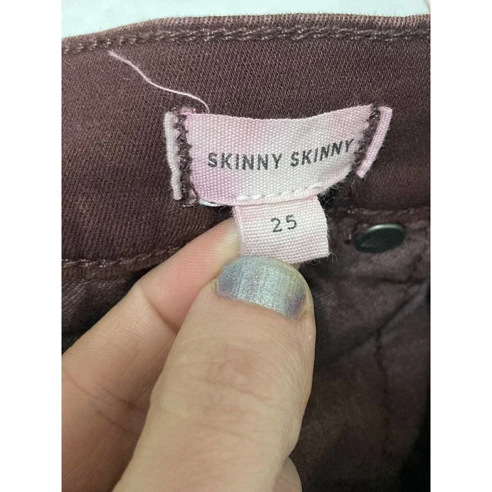 Madewell Skinny Skinny Burgandy Denim Jeans Size 25 Style # F3004 - Picture 5 of 10